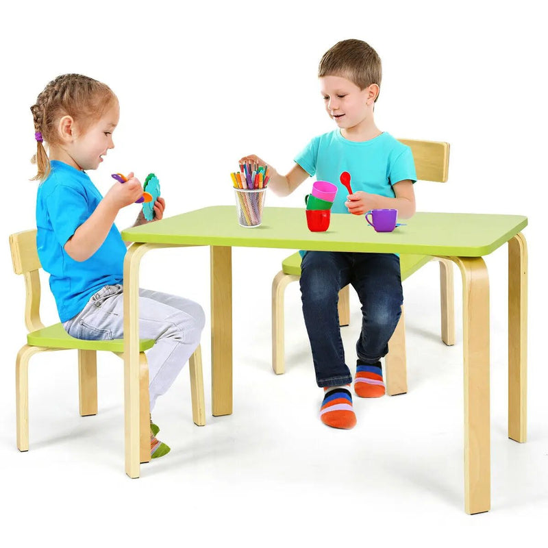 3 Piece Kids Wooden Activity Table and 2 Chairs Set by DirectDeals