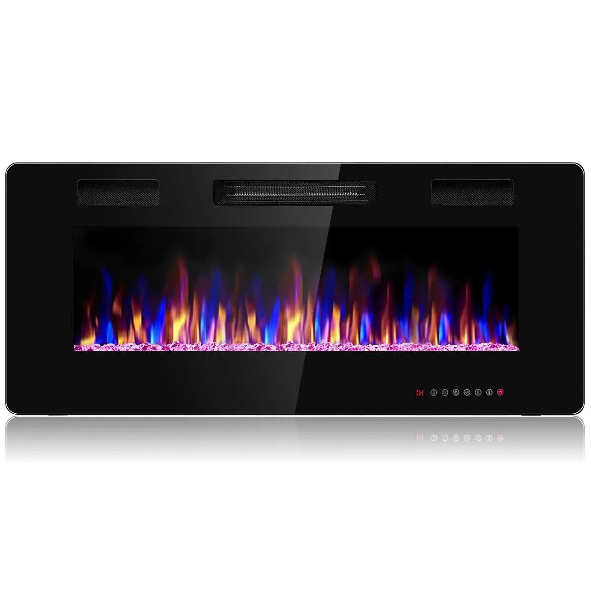 42 Inch Recessed Ultra Thin Electric Fireplace with Timer by DirectDeals