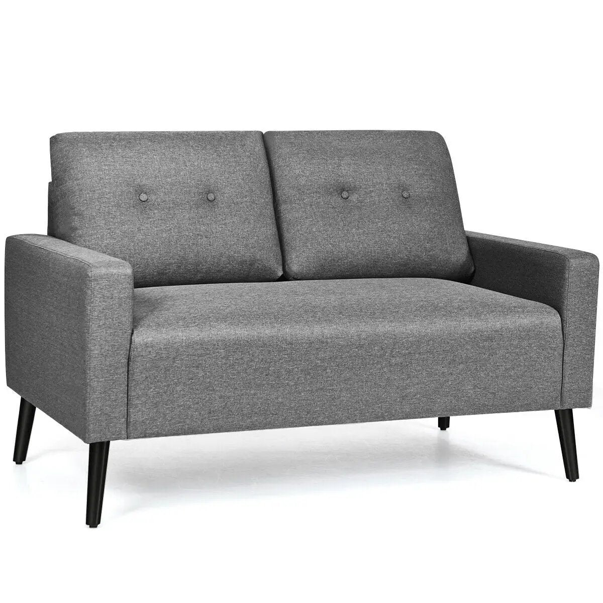 55 Inch Modern Loveseat Sofa with Cloth Cushion-Gray by DirectDeals