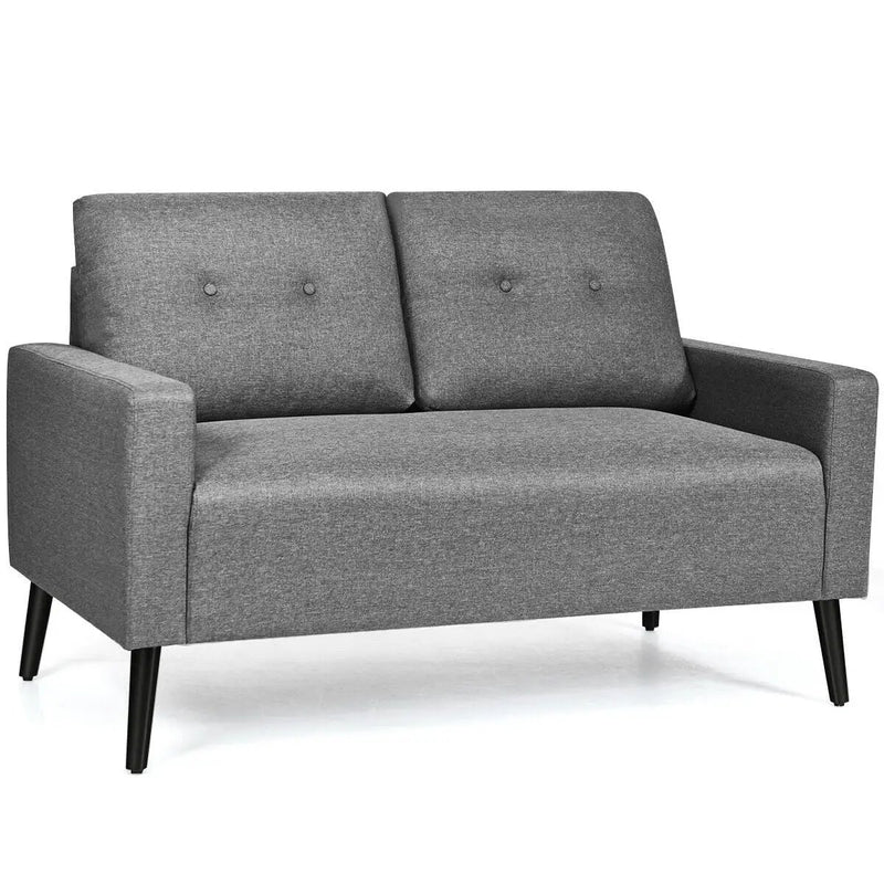 55 Inch Modern Loveseat Sofa with Cloth Cushion-Gray by DirectDeals