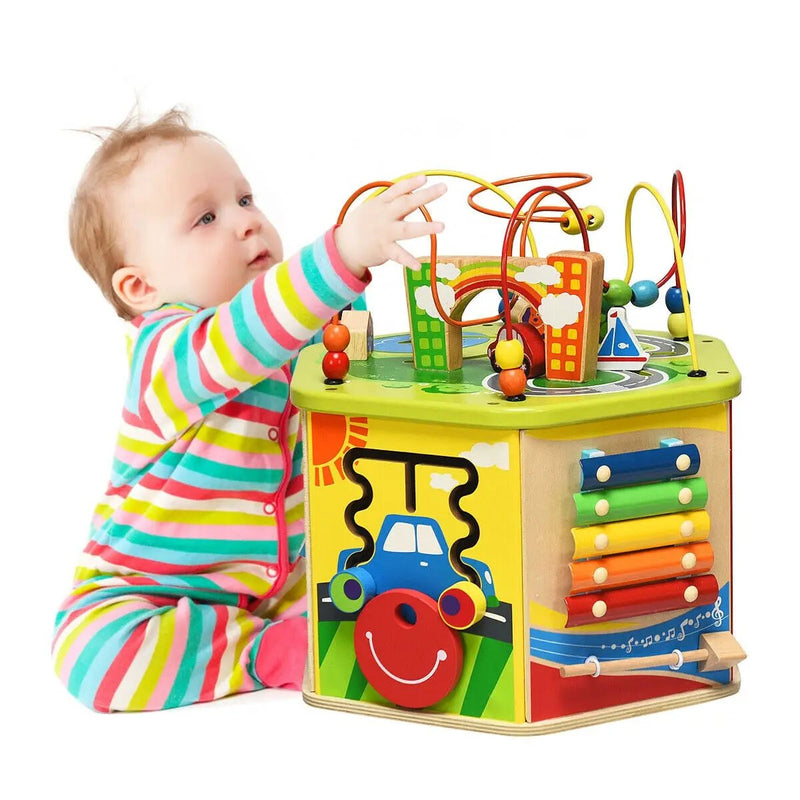 7-in-1 Wooden Activity Cube Toy by DirectDeals