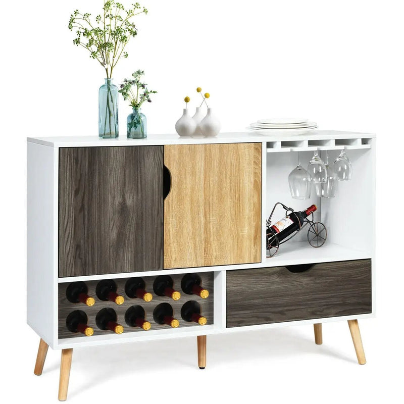 Mid-Century Buffet Sideboard Wooden Storage Cabinet by DirectDeals