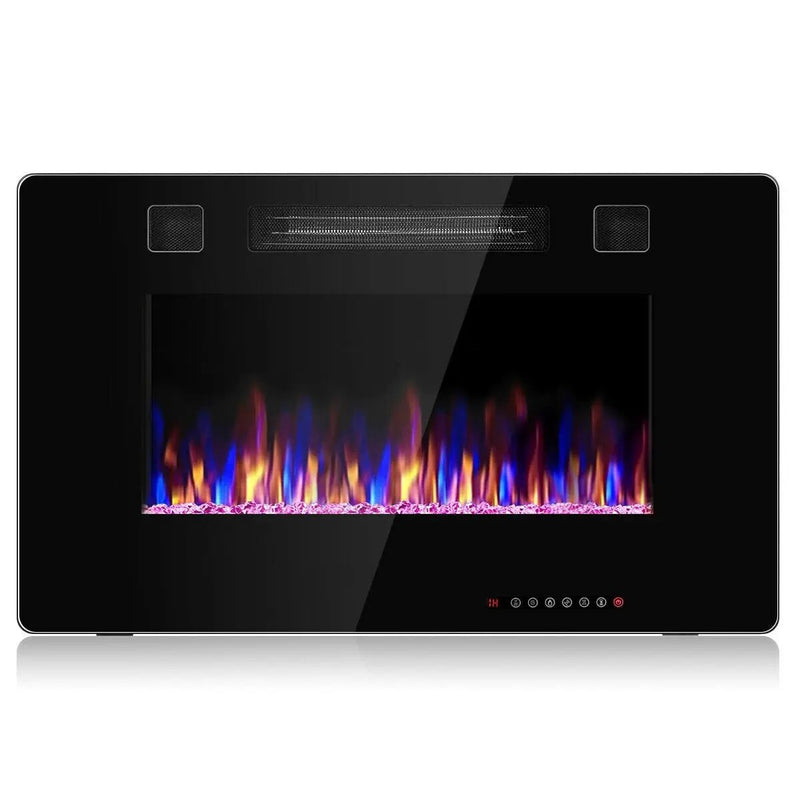 30-Inch Recessed Ultra Thin Electric Fireplace Heater with Glass Appearance by DirectDeals
