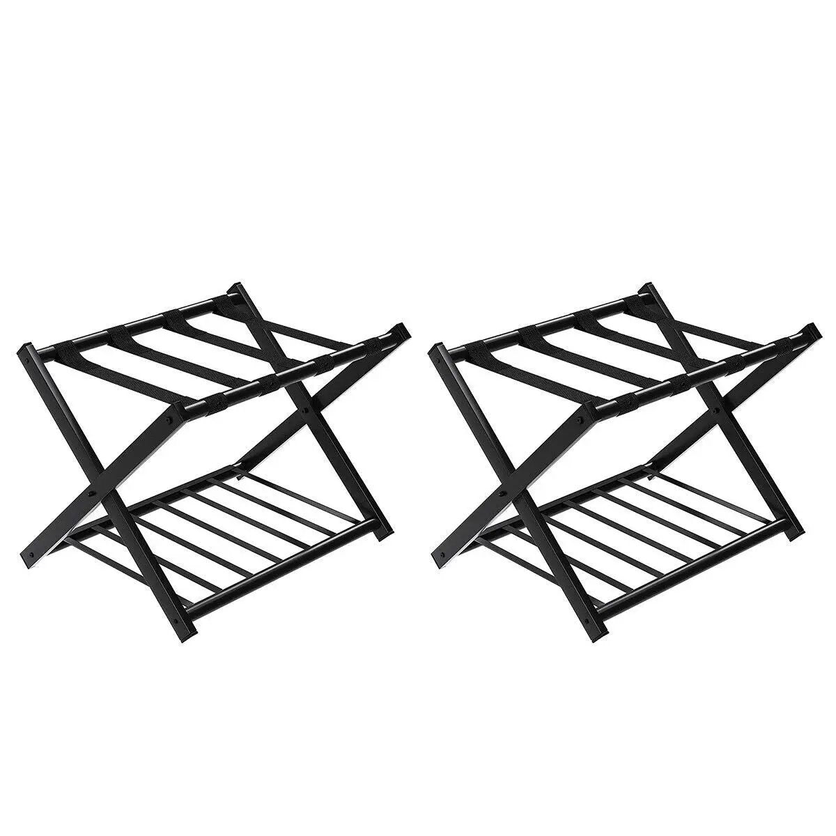 Set of 2 Folding Metal Luggage Rack Suitcase by DirectDeals