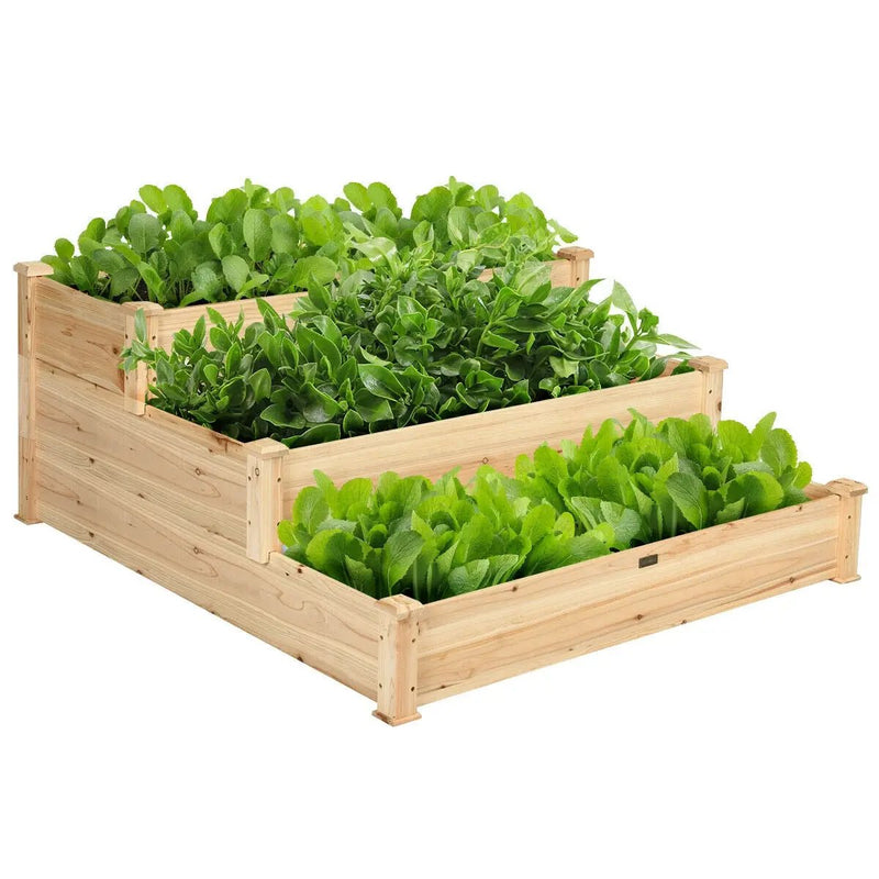 3 Tier Elevated Wooden Vegetable Garden Bed by DirectDeals