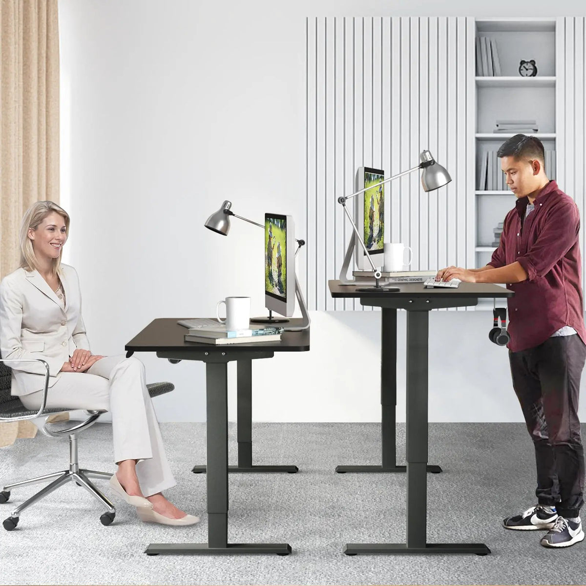 Electric Height Adjustable Standing Desk with Memory Controller by DirectDeals