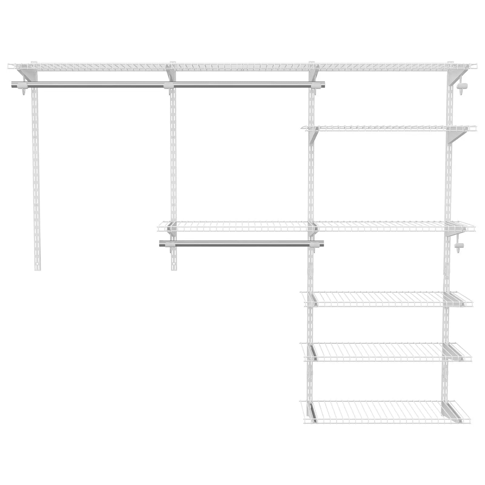 Adjustable Closet Organizer Kit with Shelves and Hanging Rods for 4 to 6 Feet by DirectDeals