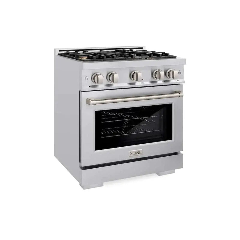 ZLINE 30" Select Gas Range Convection Gas Oven Stainless Steel Brass Burners HGR-BR-30 by Farmhouse Kitchen and Bath