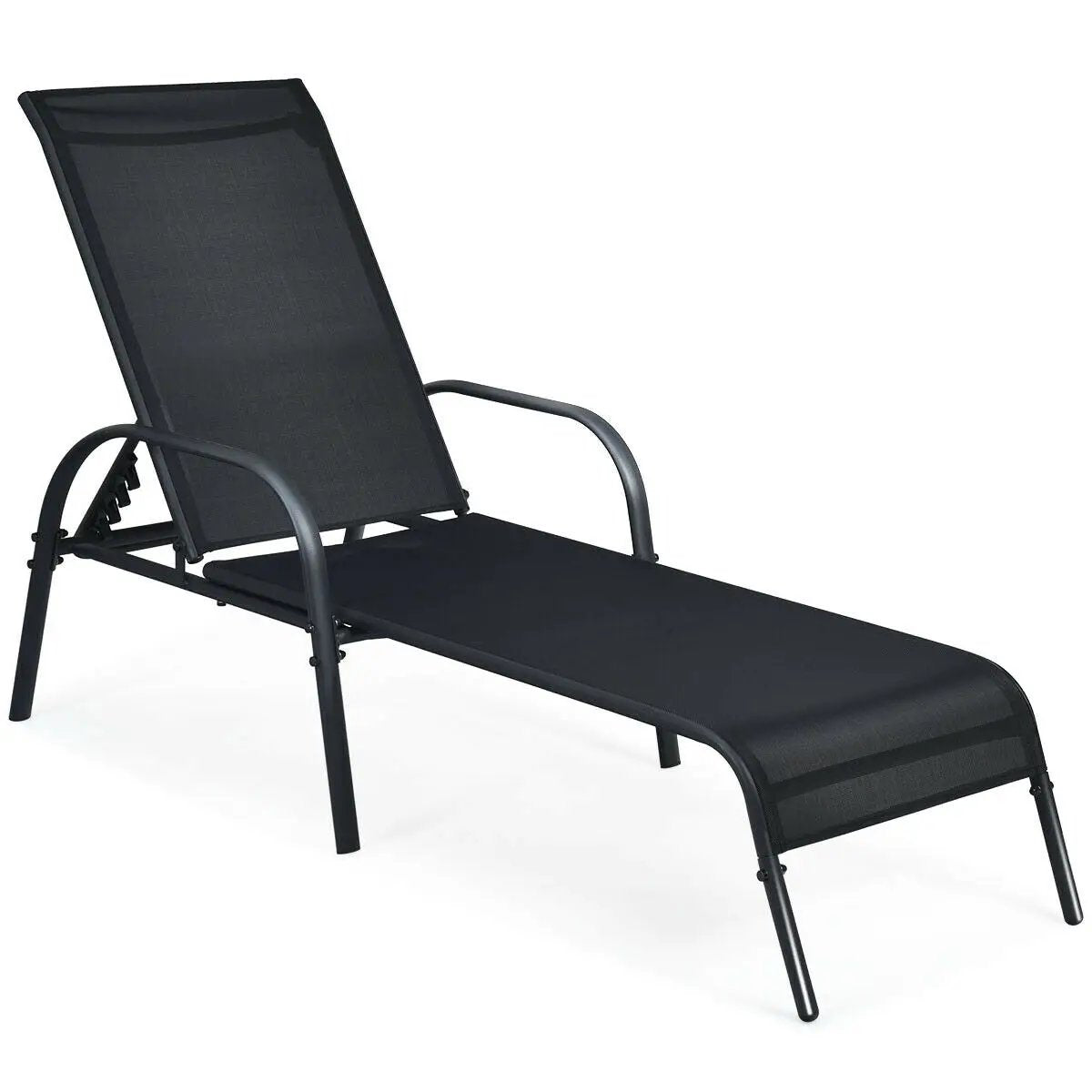 Adjustable Patio Chaise Folding Lounge Chair with Backrest by DirectDeals