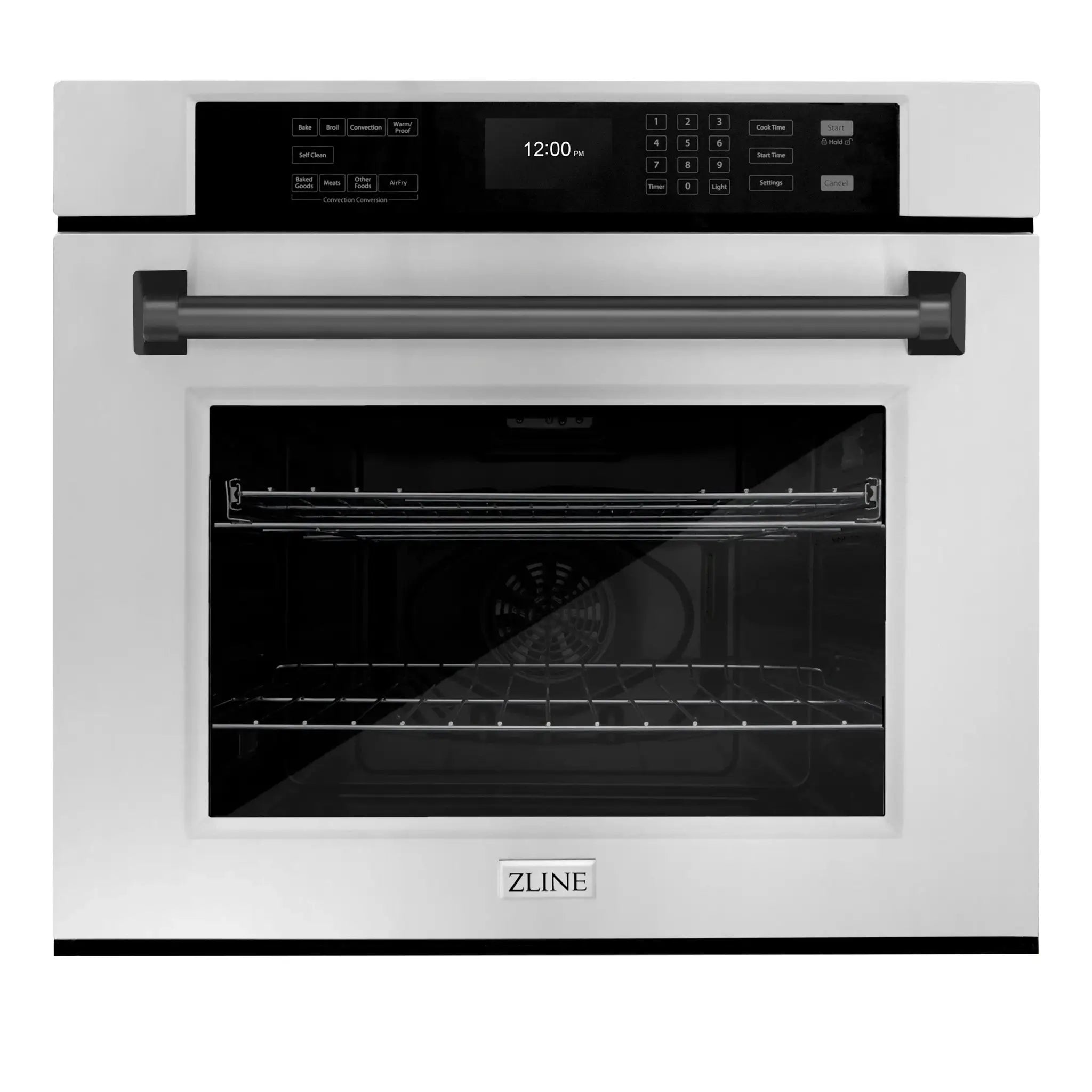 ZLINE 30" Autograph Edition Professional True Convection Single Wall Oven, Air Fry, Self Clean, Stainless Steel, Matte Black WASZ-30-MB by Farmhouse Kitchen and Bath