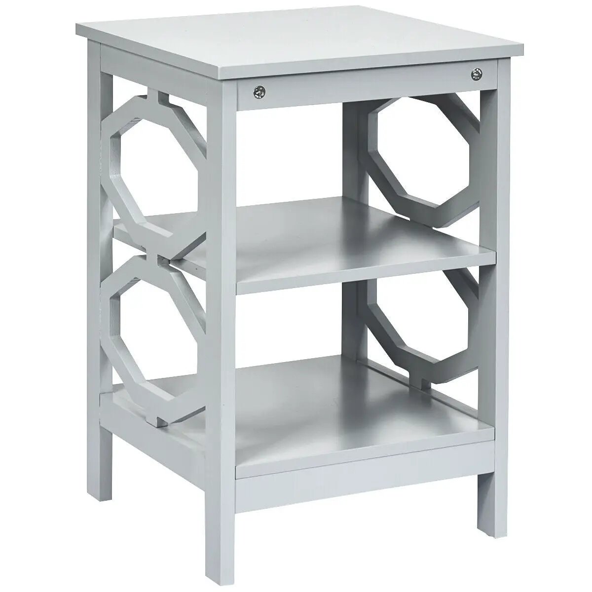 3-tier Nightstand Sofa Side End Accent Table-Black by DirectDeals