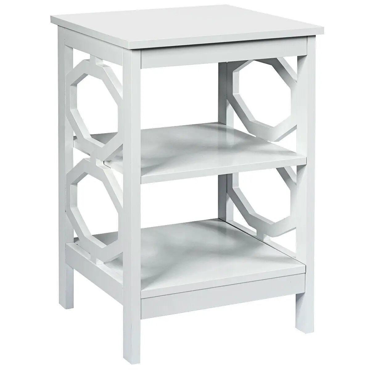 3-tier Nightstand Sofa Side End Accent Table-Black by DirectDeals