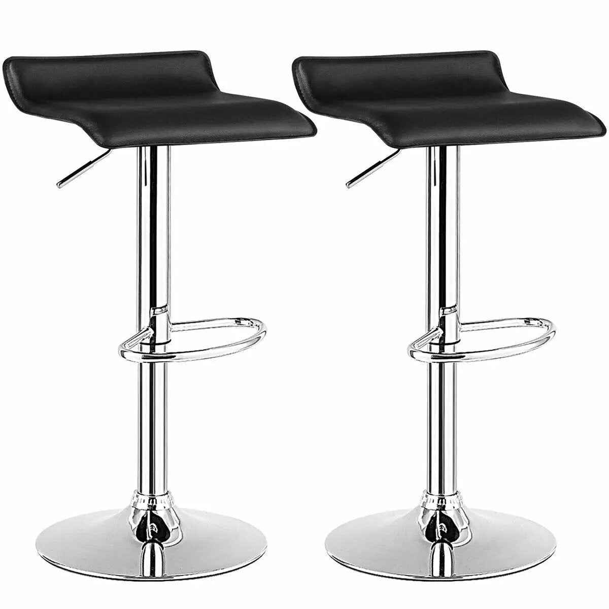 Set of 2 Adjustable PU Leather Backless Bar Stools by DirectDeals