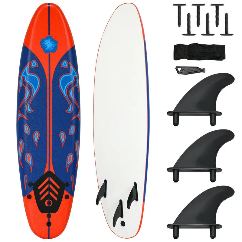 6 Feet Surfboard with 3 Detachable Fins by DirectDeals