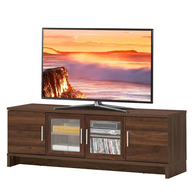 Media Entertainment TV Stand for TVs up to 70 Inches with Adjustable Shelf-Walnut by DirectDeals