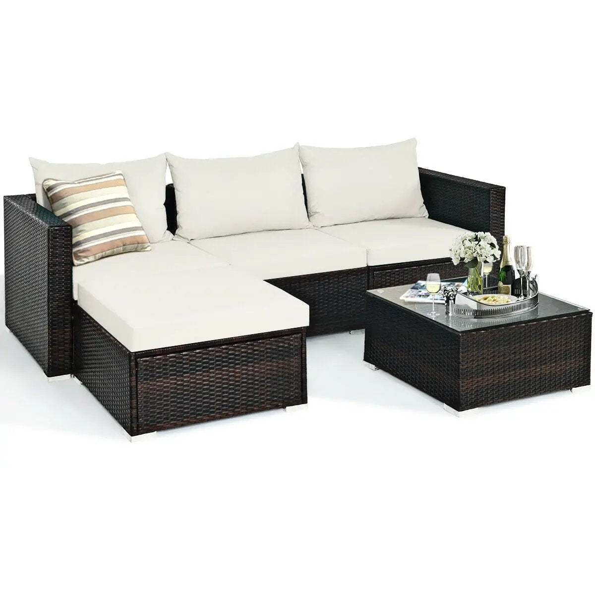 5 Pieces Patio Rattan by DirectDeals