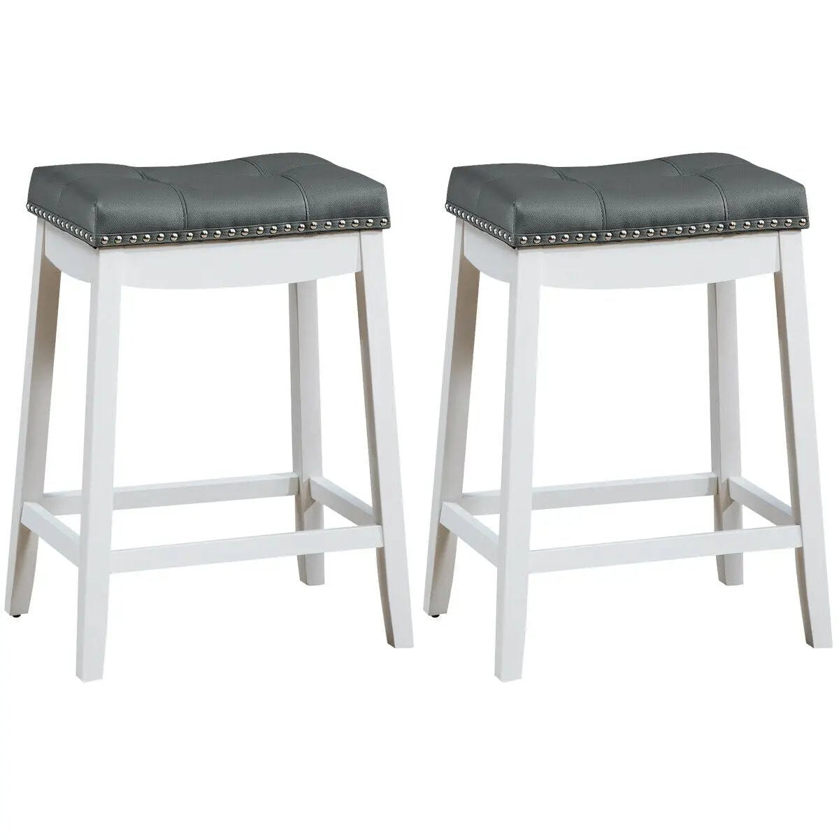 Set of 2 24-Inch Height Backless Counter Stool with Footrest by DirectDeals