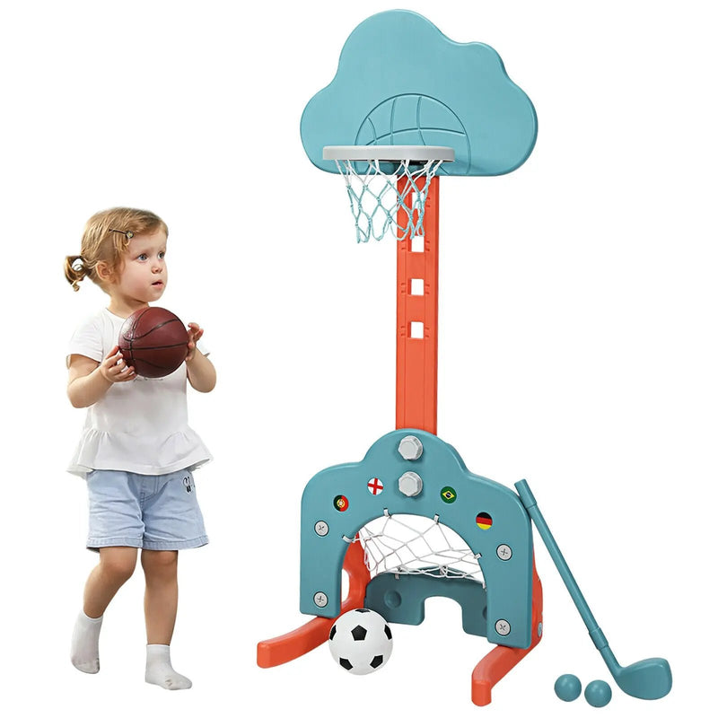 3-in-1 Kids Basketball Hoop Set with Balls by DirectDeals