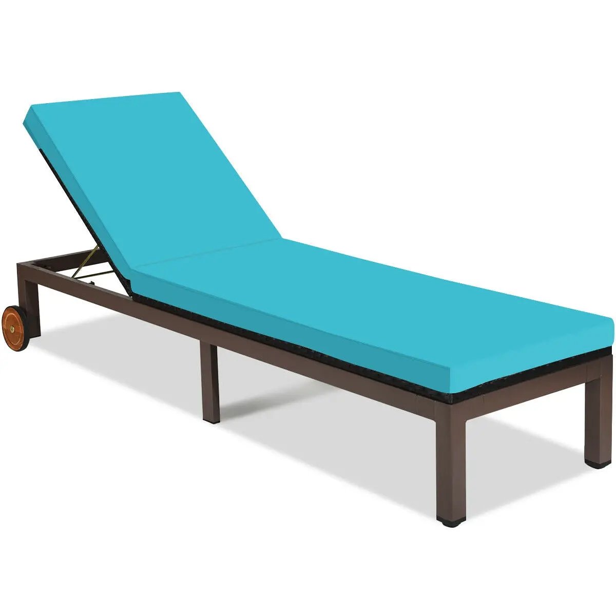 Back Adjustable Cushioned Patio Rattan Lounge Chair by DirectDeals