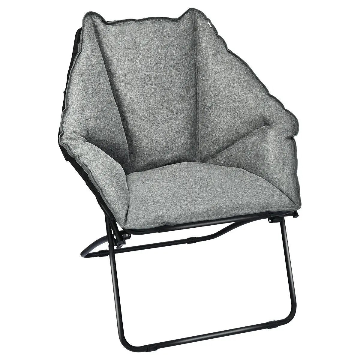 Oversized Foldable Leisure Camping Chair with Sturdy Iron Frame by DirectDeals