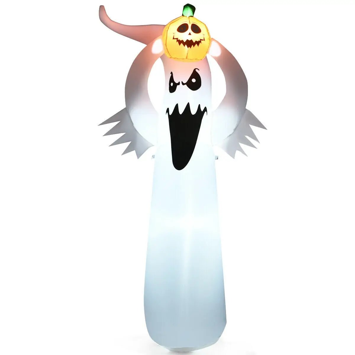 6 Feet Halloween Inflatable Blow Up Ghost with Pumpkin and LED Lights by DirectDeals