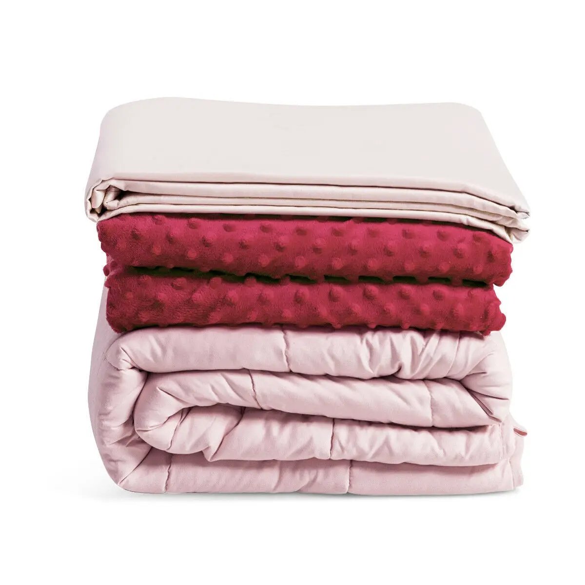 3 Piece 7lbs Heavy Weighted Blanket-Pink by DirectDeals