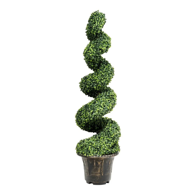4 Feet Artificial Boxwood Spiral Green Leaves Tree by DirectDeals