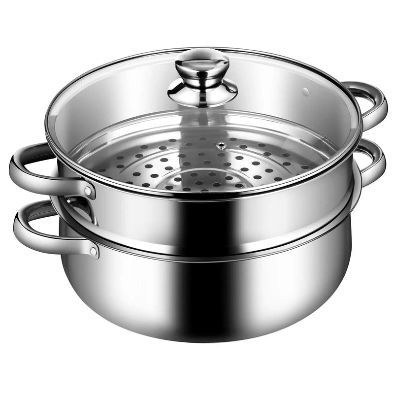 9.5 QT 2 Tier Stainless Steel Steamer Cookware Boiler by DirectDeals