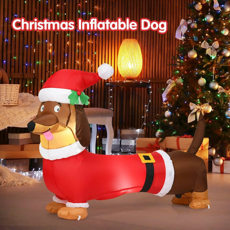 5 Feet Inflatable Christmas Dog with LED Lights by DirectDeals