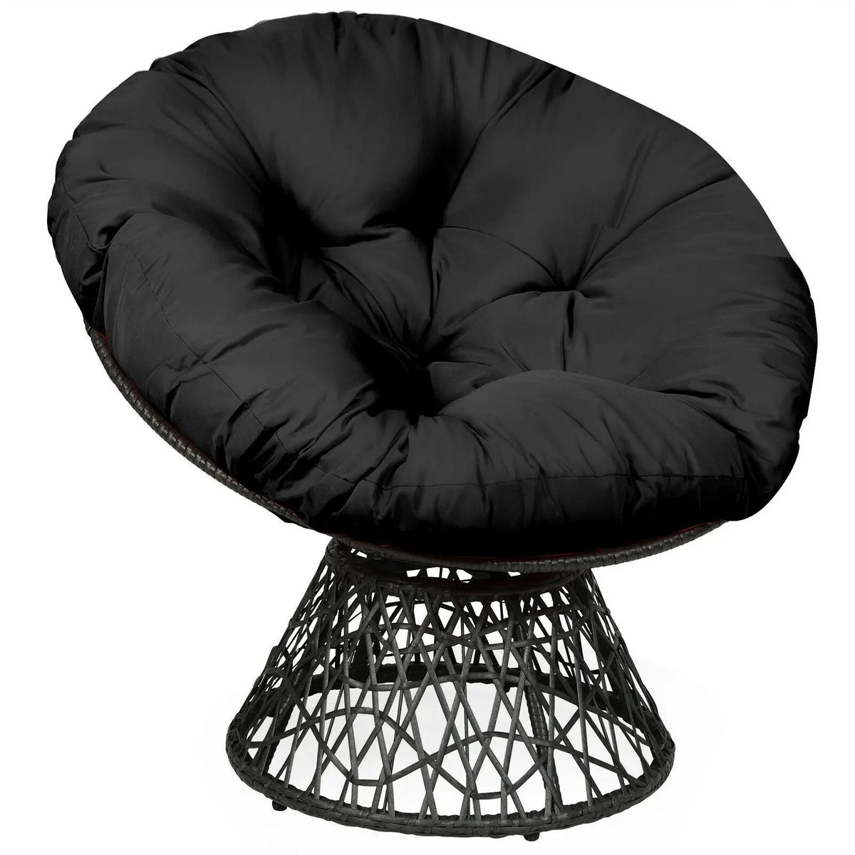 Rattan Papasan Chair Ergonomic 360-degree Swivel Soft Cushion Garden by DirectDeals