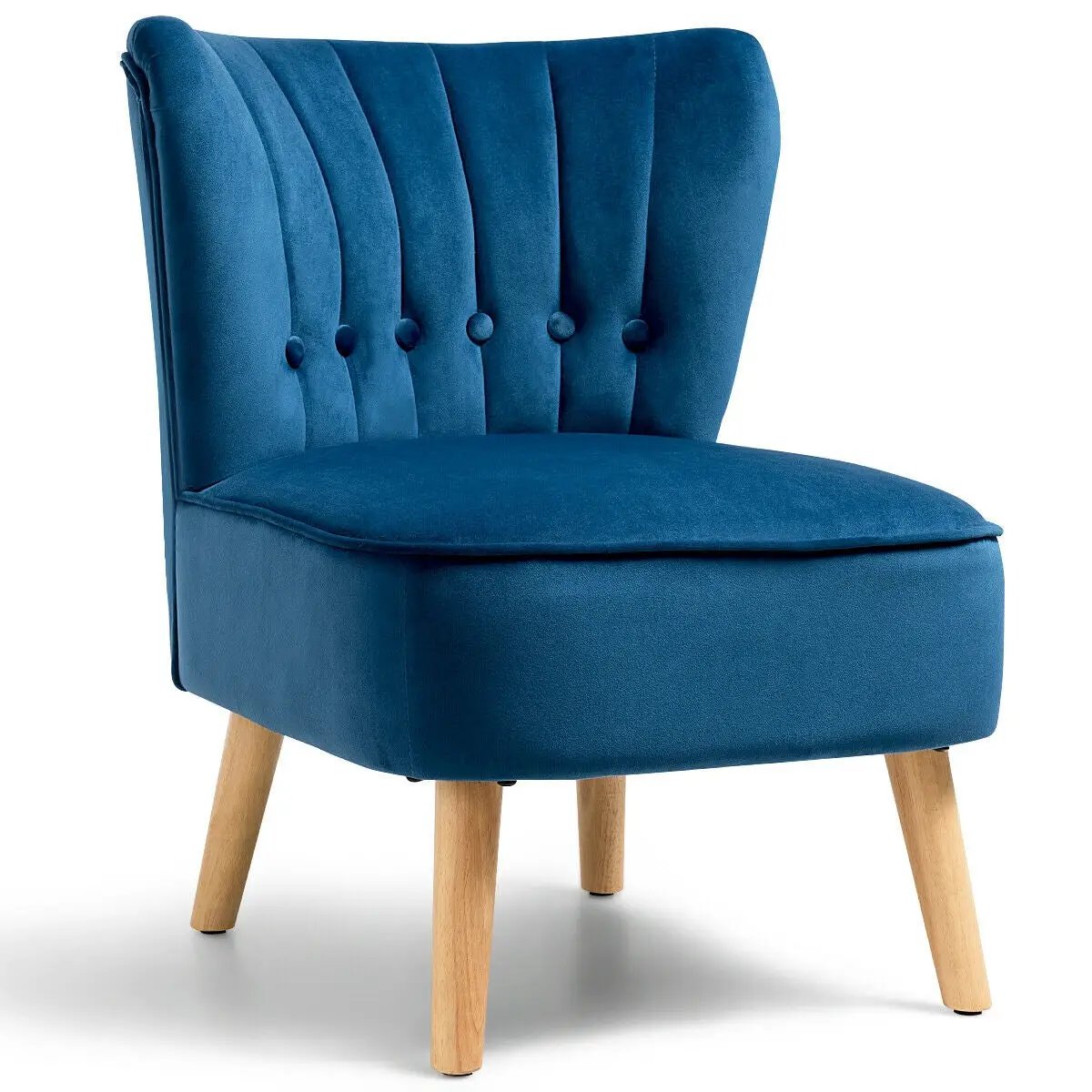 Armless Accent Chair Tufted Velvet Leisure Chair by DirectDeals