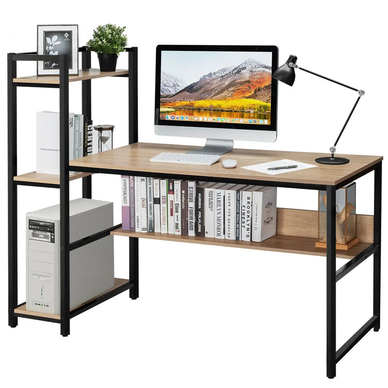 59-Inch Computer Desk Home Office Workstation 4-Tier Storage Shelves by DirectDeals