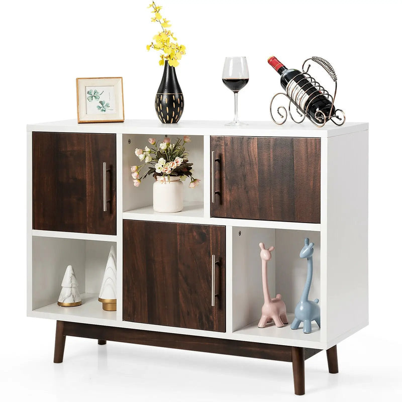 Wood Display Sideboard Storage Cabinet with Storage Compartments by DirectDeals