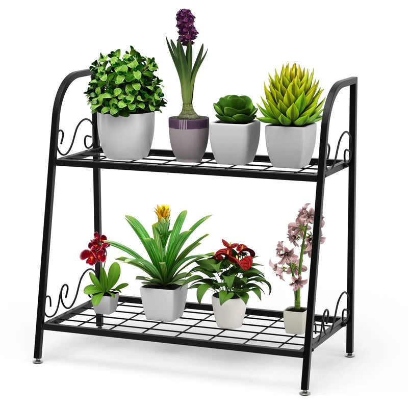 2-tier Patio Metal Plant Stand by DirectDeals