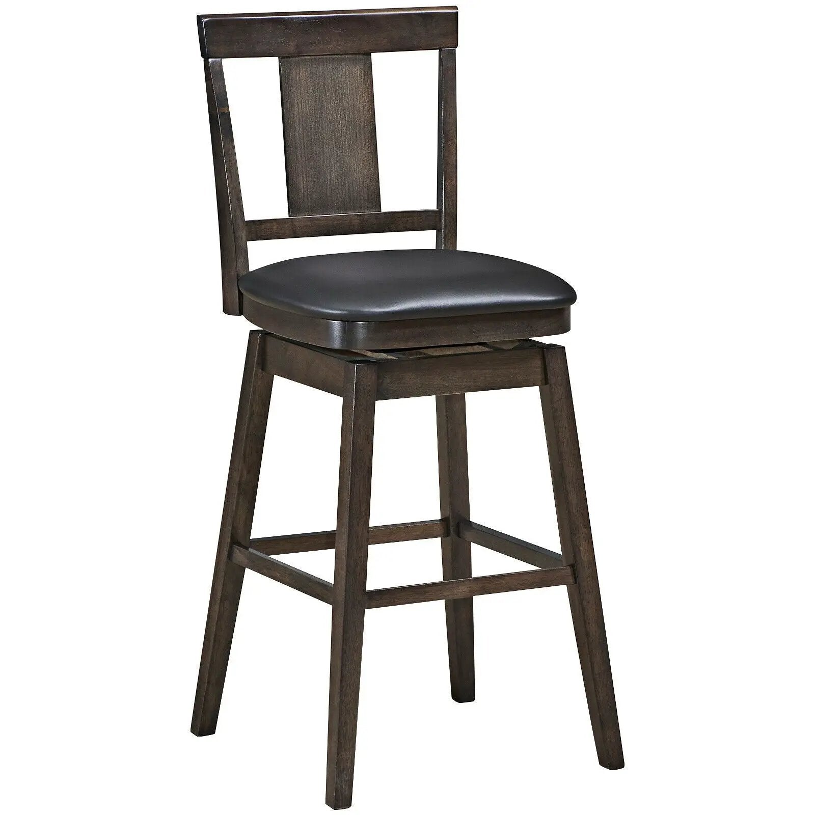 24 inch Swivel Upholstered Counter Height Bar Chair with Rubber Wood Legs by DirectDeals