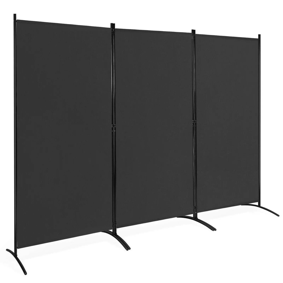 6 Feet 3 Panel Room Divider with Durable Hinges Steel Base by DirectDeals