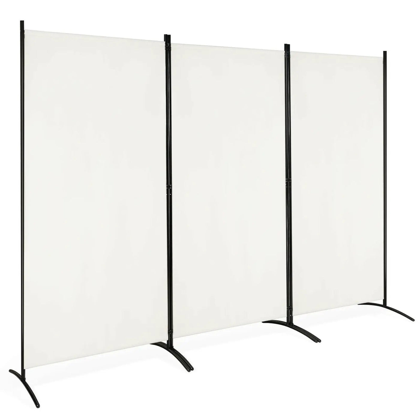 6 Feet 3 Panel Room Divider with Durable Hinges Steel Base by DirectDeals