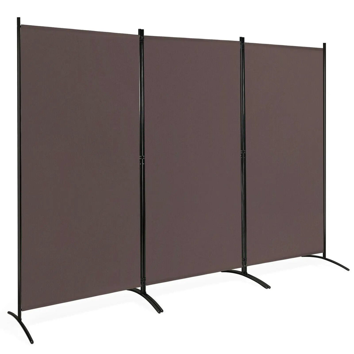 6 Feet 3 Panel Room Divider with Durable Hinges Steel Base by DirectDeals