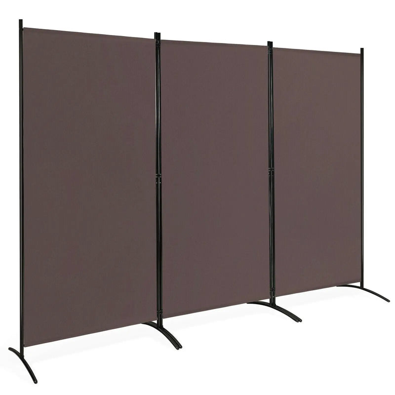6 Feet 3 Panel Room Divider with Durable Hinges Steel Base by DirectDeals