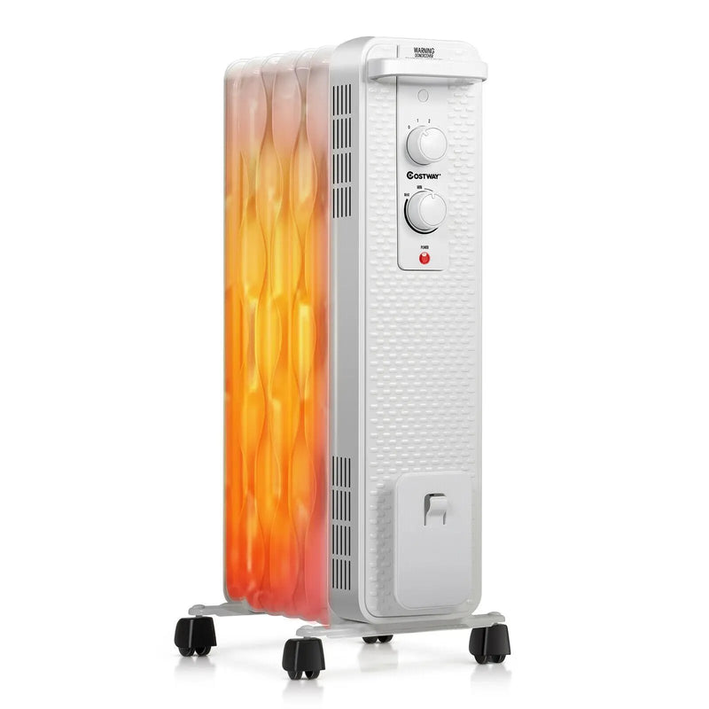 1500 W Oil-Filled Heater Portable Radiator Space Heater with Adjustable Thermostat by DirectDeals