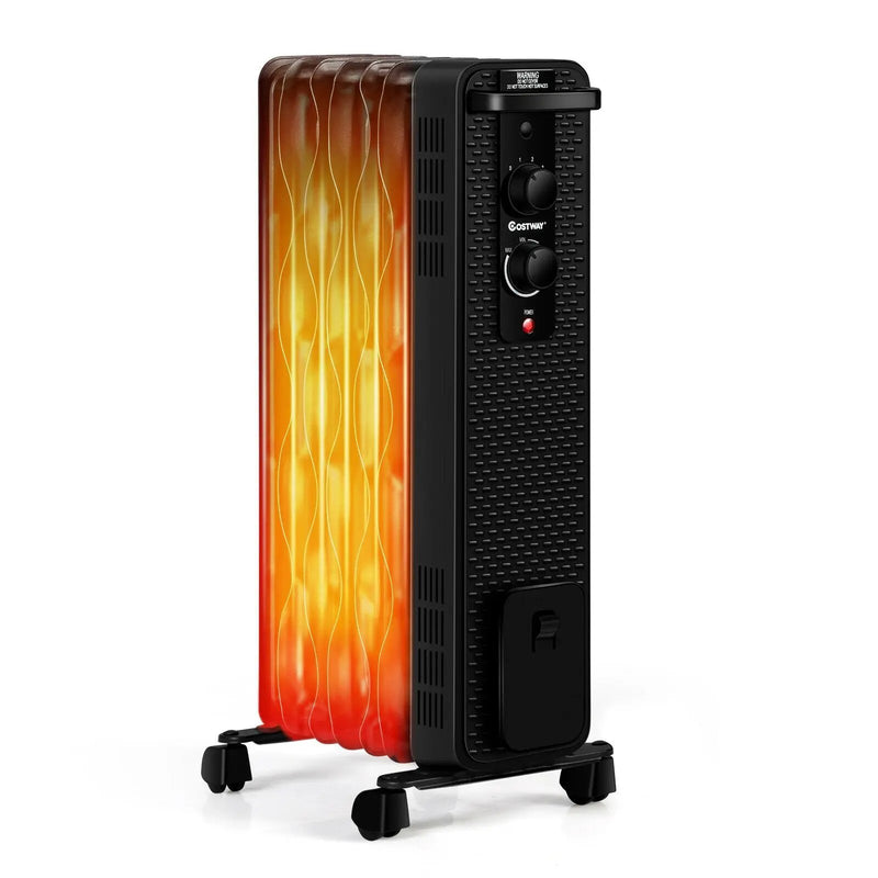 1500 W Oil-Filled Heater Portable Radiator Space Heater with Adjustable Thermostat by DirectDeals