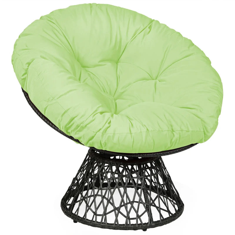 Rattan Papasan Chair Ergonomic 360-degree Swivel Soft Cushion Garden by DirectDeals