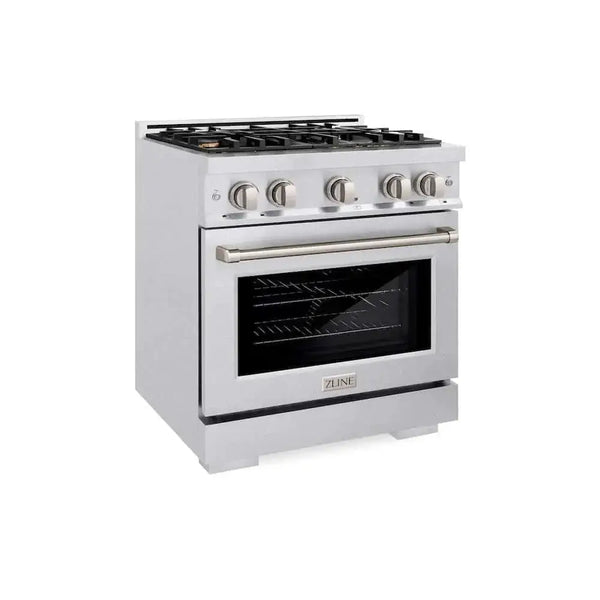 ZLINE 30" Select Gas Range Convection Gas Oven DuraSnow® Stainless Steel Brass Burners HGRS-BR-30