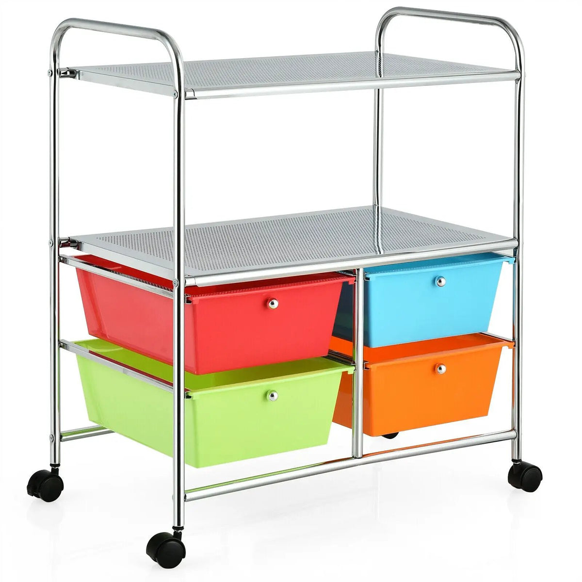 Mobile 4 Drawers Shelves Rolling Storage Cart Rack by DirectDeals