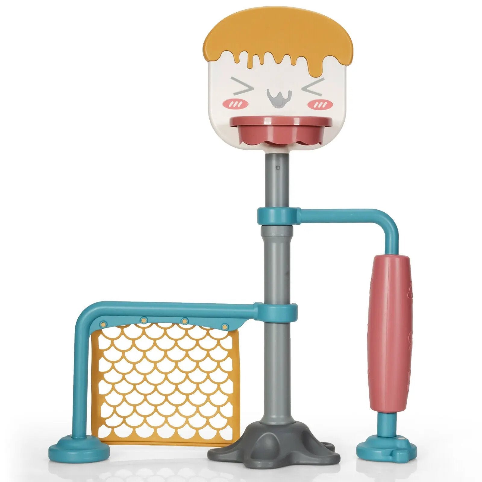 3-in-1 Height Adjustable Basketball Stand Set with Soccer and Roller by DirectDeals