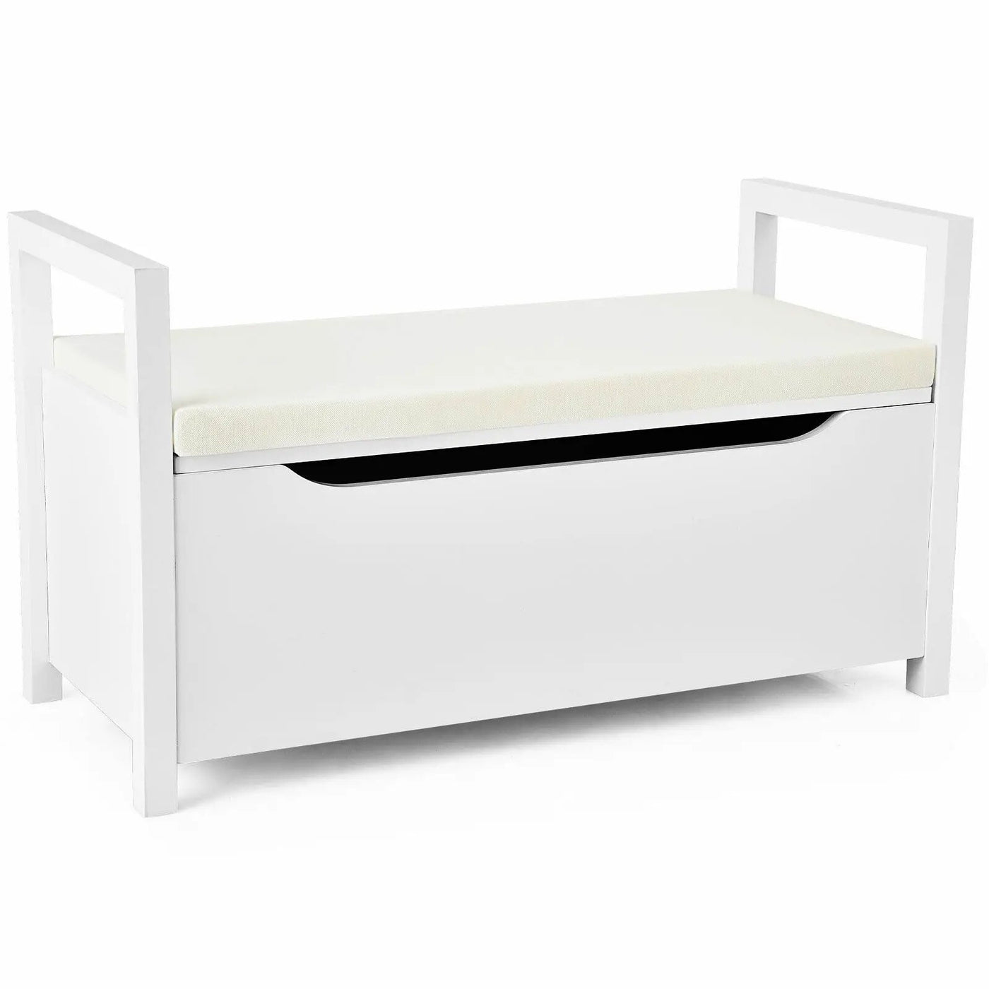 34.5 ×15.5 ×19.5 Inch Shoe Storage Bench with Cushion Seat for Entryway by DirectDeals