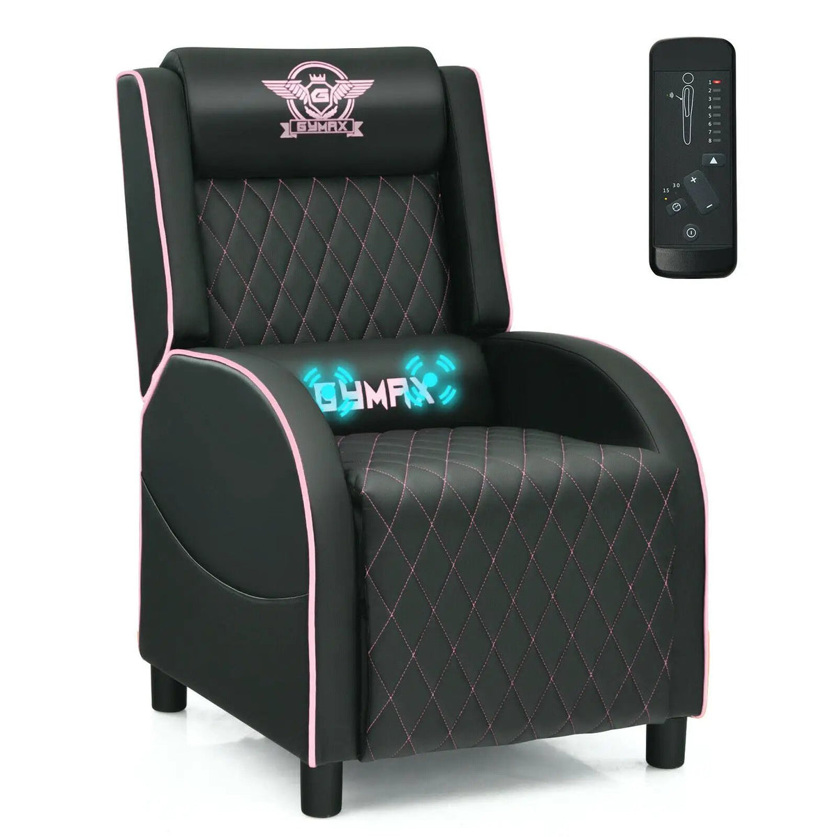 Massage Gaming Recliner Chair with Headrest and Adjustable Backrest for Home Theater by DirectDeals