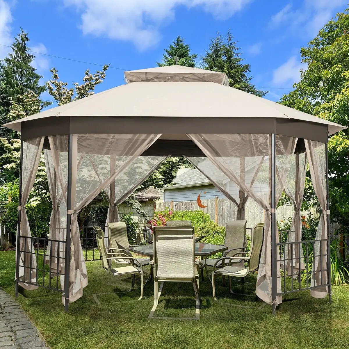 10’x 12’ Octagonal Patio Gazebo by DirectDeals