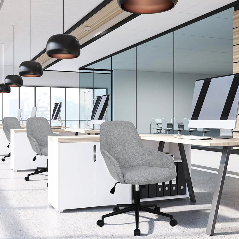 Fabric Home Office Chair with Rocking Backres-Gray by DirectDeals