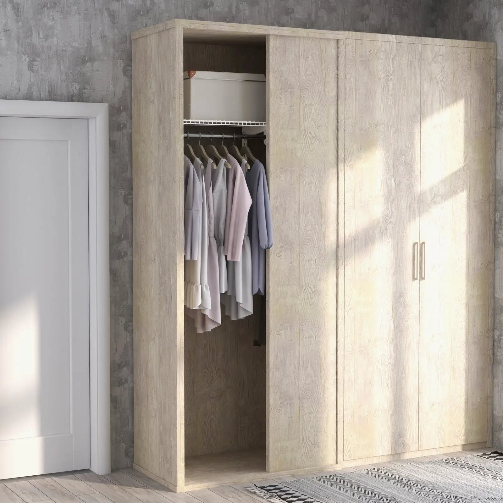 Adjustable Closet Organizer Kit with Shelves and Hanging Rods for 4 to 6 Feet by DirectDeals